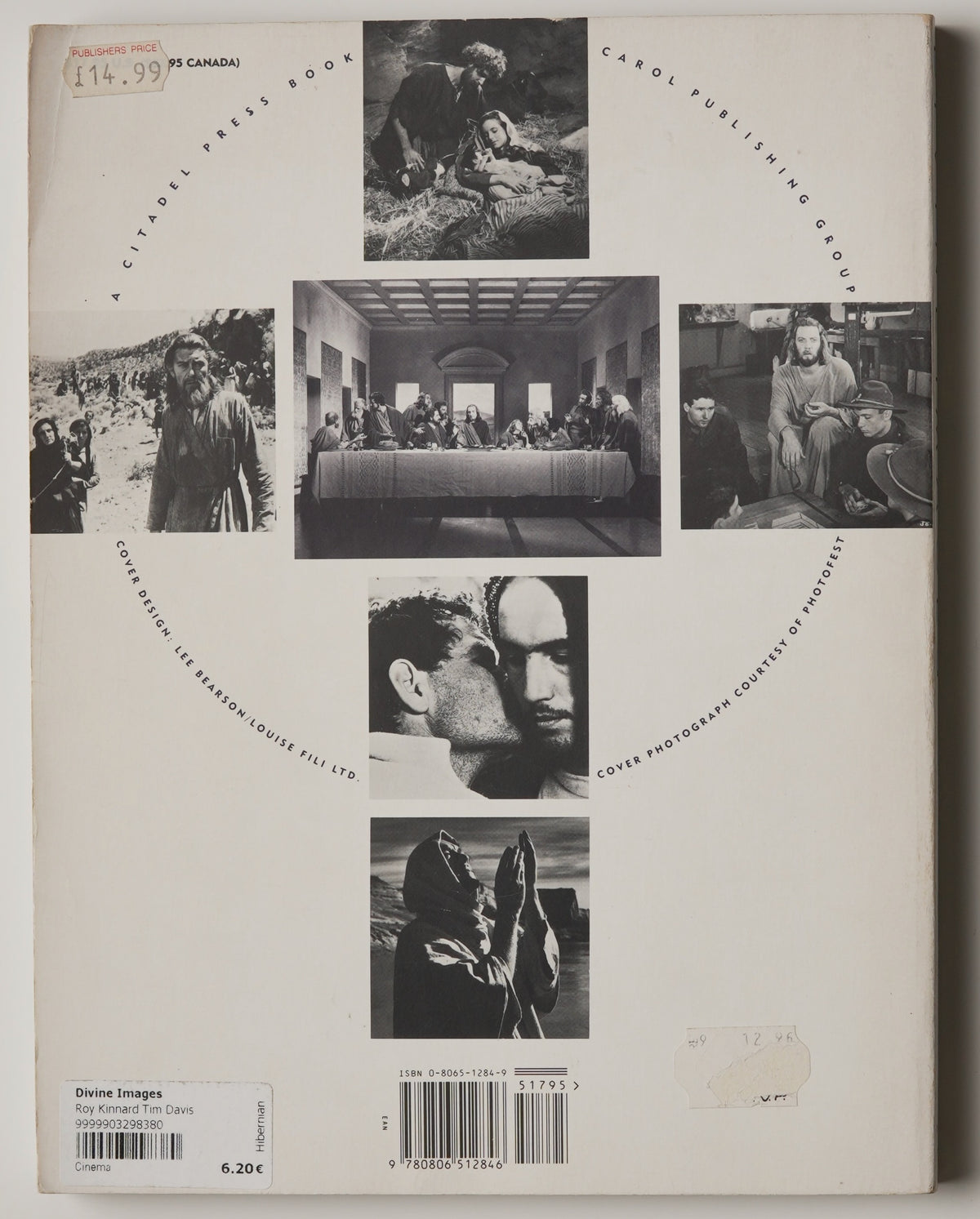 Divine Images (1992): rear cover with film stills arranged in a cross