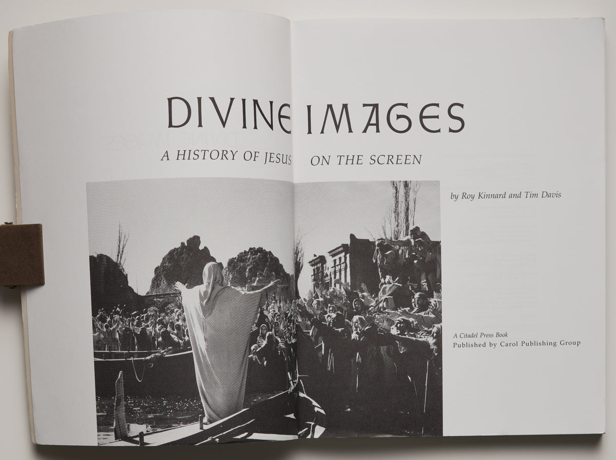 Divine Images (1992): title spread with a crowd scene from a film