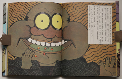 Atama-yama (Mt. Head, 1973): double-page illustration of a grinning face by Hayashi Kyōzō