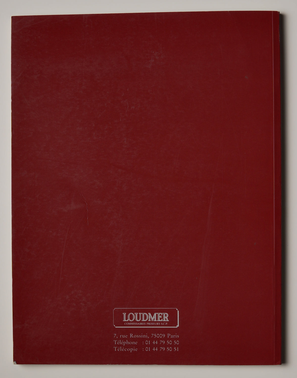 Loudmer, Paris 1997 sale catalogue: red rear cover