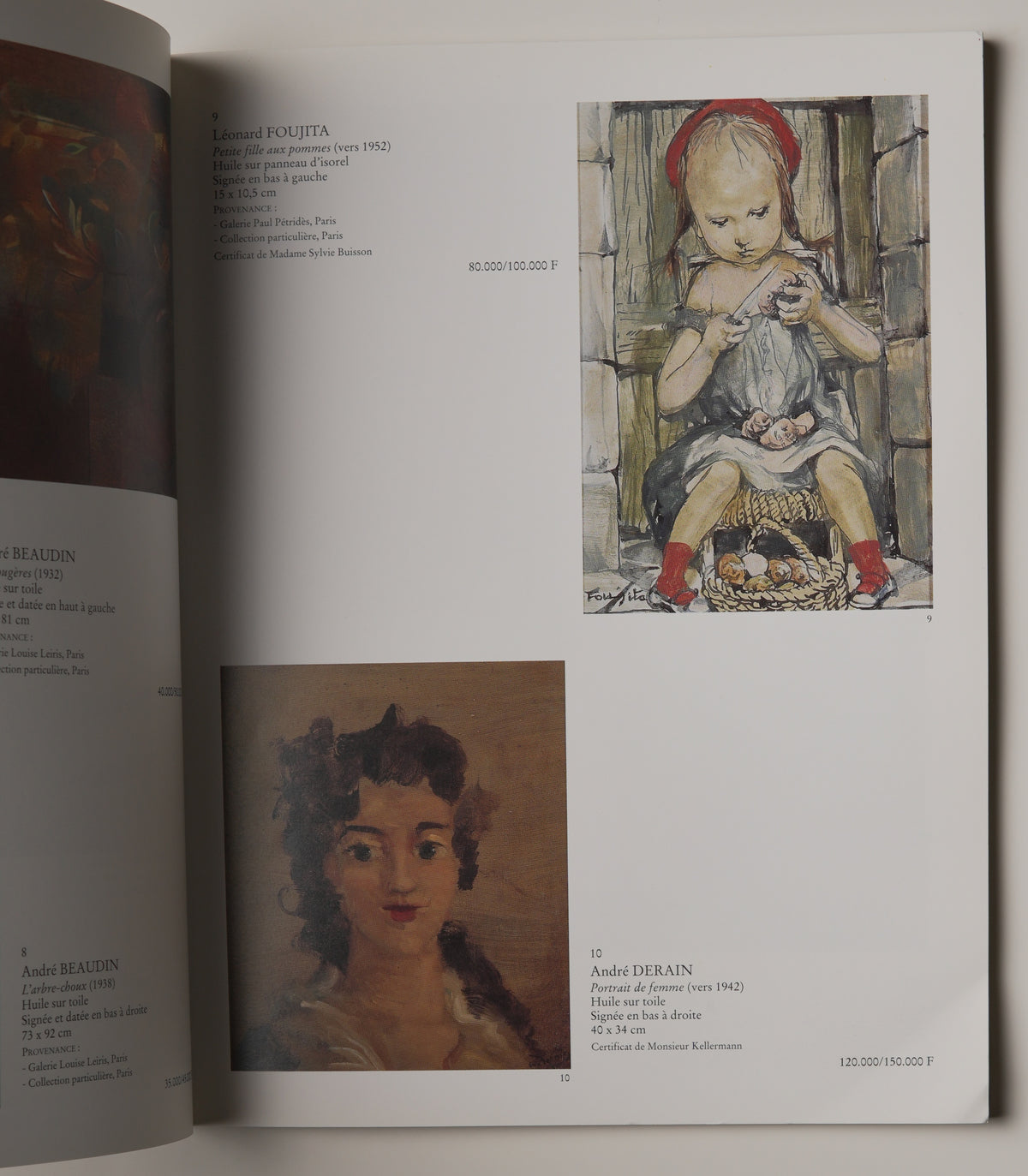 Loudmer, Paris 1997 sale catalogue: page with colour plates of two paintings