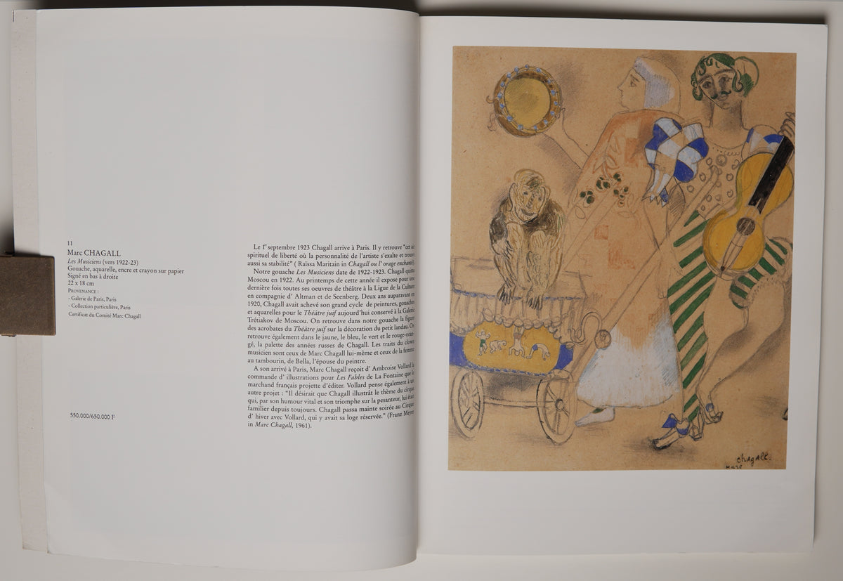 Loudmer, Paris 1997 sale catalogue: lot description facing a colour plate