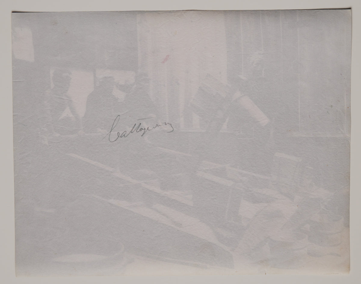 Pounding Rice, hand-colored albumen print: verso