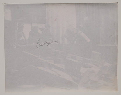 Pounding Rice, hand-colored albumen print: verso