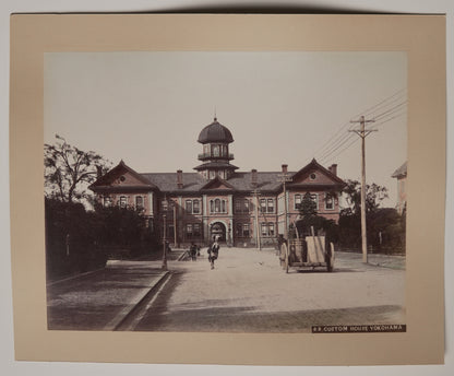 Custom House, Yokohama, hand-colored albumen print attributed to the T. Enami studio