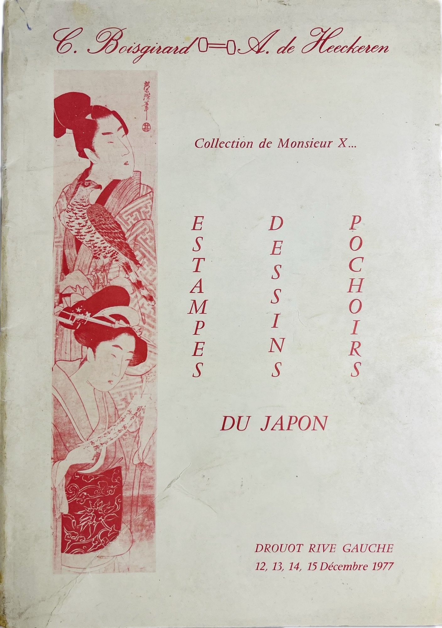 Pictorial wrappers printed in red, Drouot Rive Gauche sale catalogue, December 1977