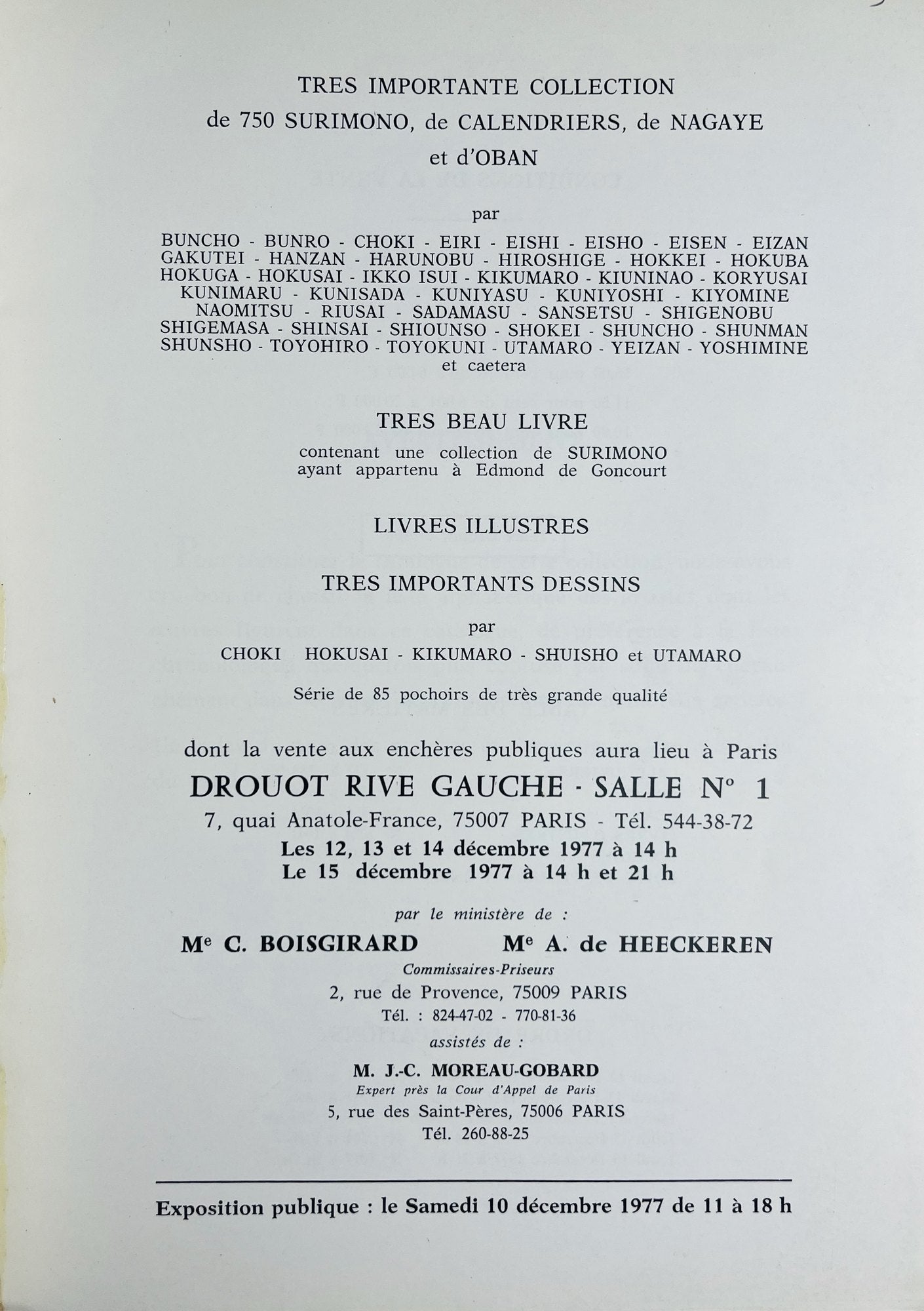 Pictorial wrappers printed in red, Drouot Rive Gauche sale catalogue, December 1977